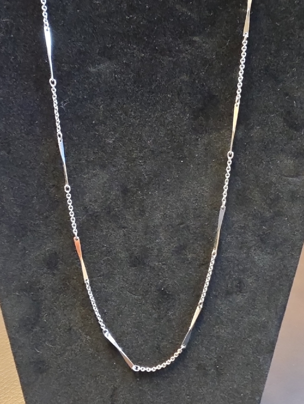 Sterling Silver Bar Station Necklace - Silver